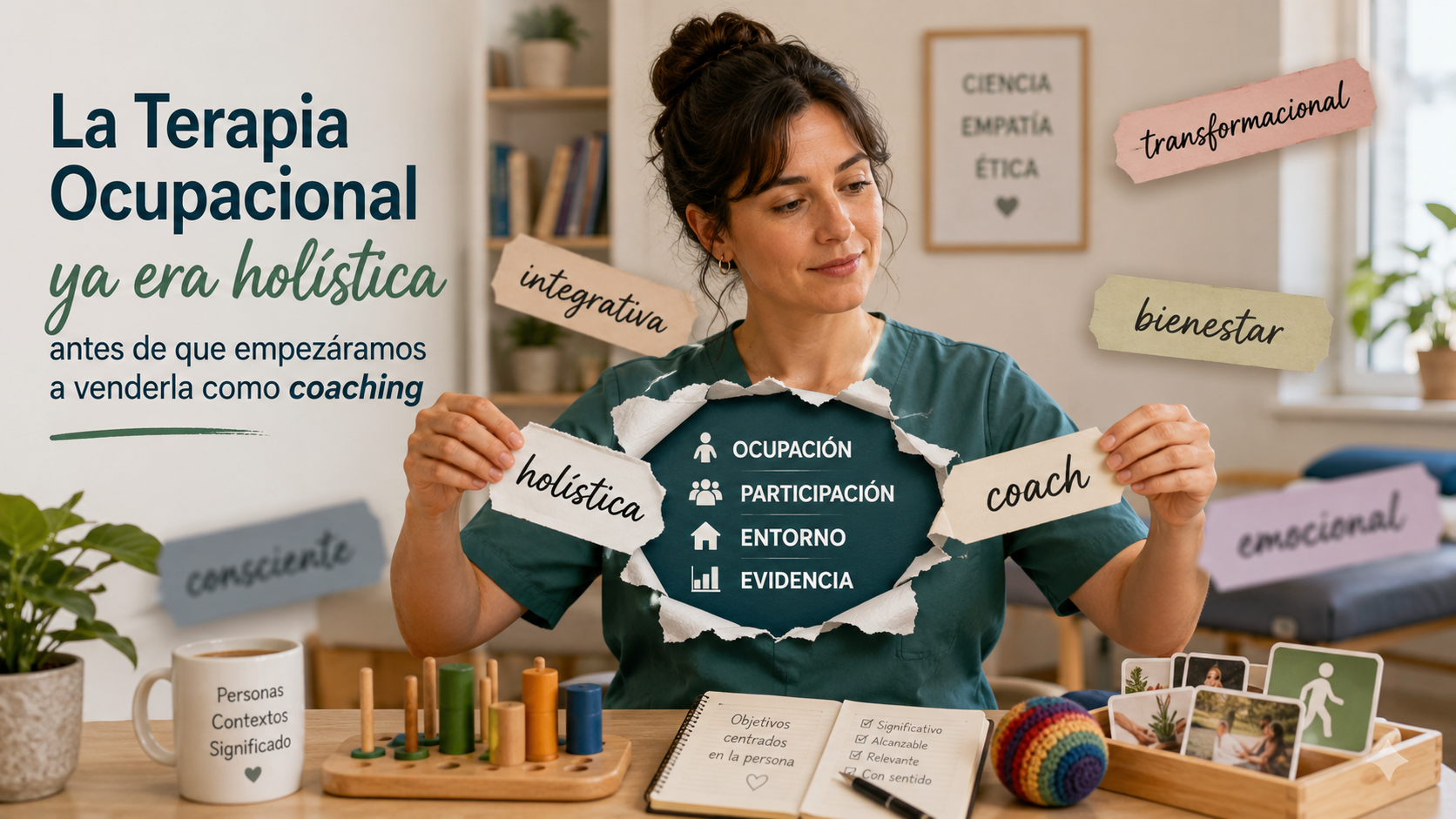 Reflexión visual sobre Terapia Ocupacional, coaching y corrientes holísticas